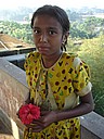 061119 0716_Mandir tower Lovely with flower.JPG